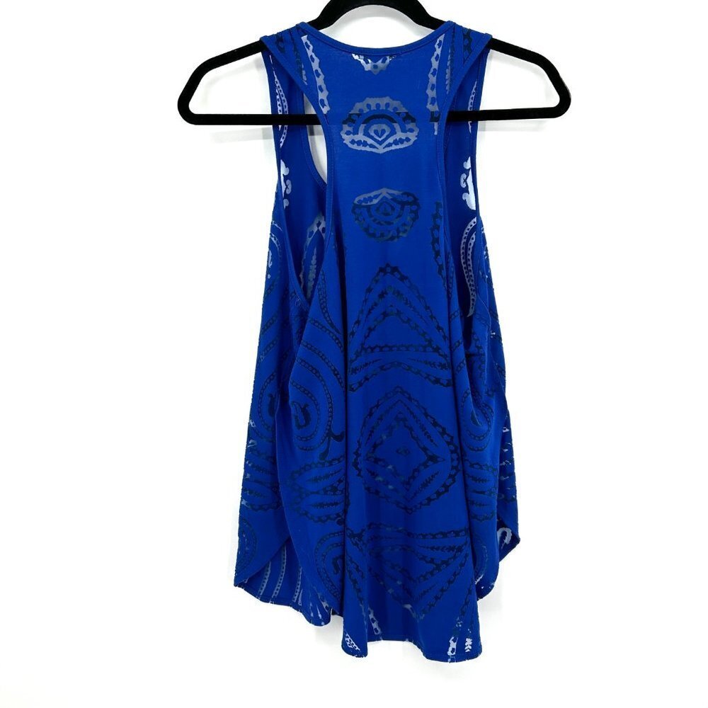 Bar III Royal Blue Patterned Racerback Tank Top - Picture 3 of 9